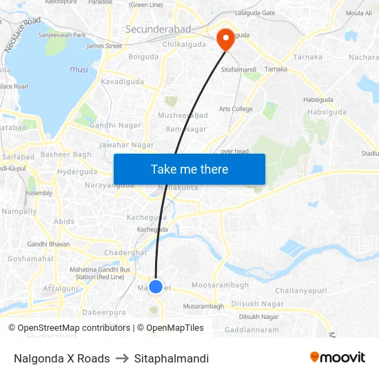 Nalgonda X Roads to Sitaphalmandi map