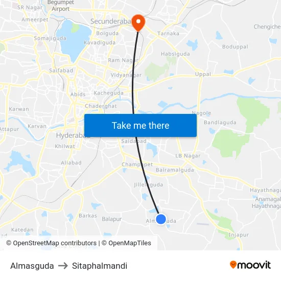 Almasguda to Sitaphalmandi map