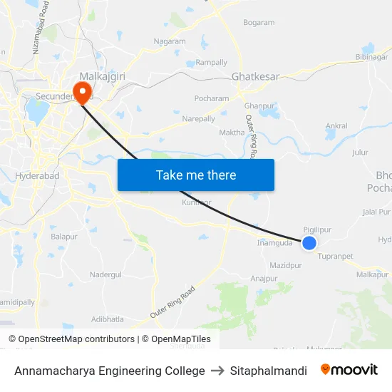Annamacharya Engineering College to Sitaphalmandi map
