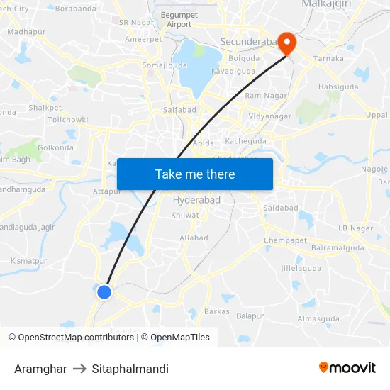 Aramghar to Sitaphalmandi map