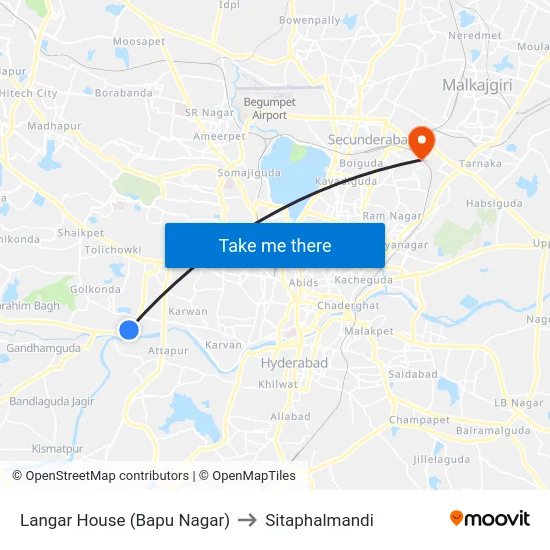 Langar House (Bapu Nagar) to Sitaphalmandi map