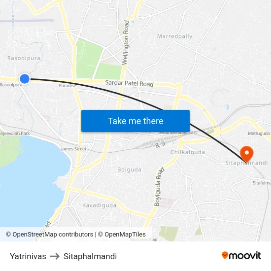 Yatrinivas to Sitaphalmandi map