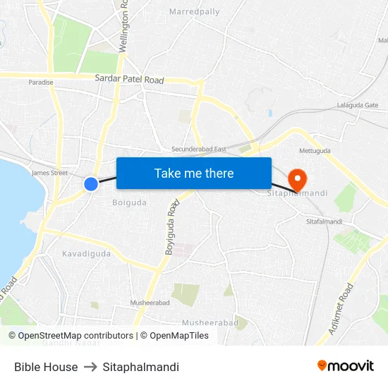 Bible House to Sitaphalmandi map