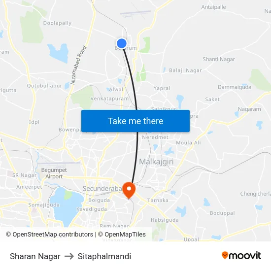Sharan Nagar to Sitaphalmandi map