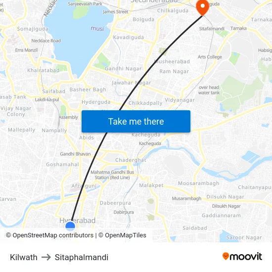 Kilwath to Sitaphalmandi map