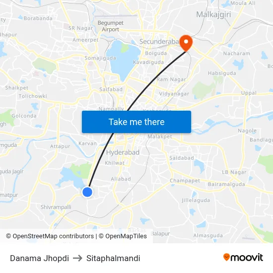 Danama Jhopdi to Sitaphalmandi map