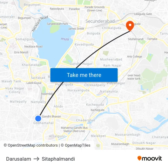 Darusalam to Sitaphalmandi map