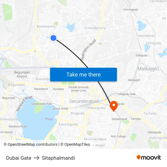 Dubai Gate to Sitaphalmandi map