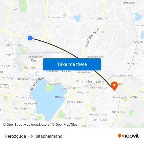 Ferozguda to Sitaphalmandi map