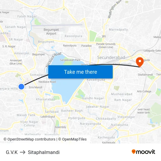 G.V.K to Sitaphalmandi map