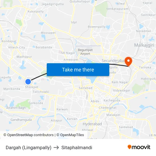 Dargah (Lingampally) to Sitaphalmandi map