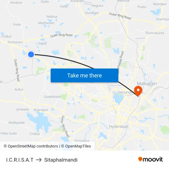 I.C.R.I.S.A.T to Sitaphalmandi map