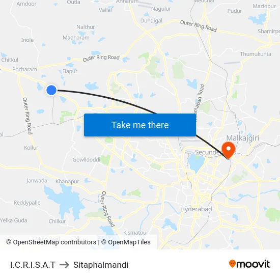 I.C.R.I.S.A.T to Sitaphalmandi map