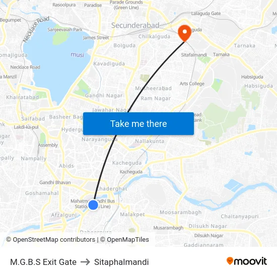 M.G.B.S Exit Gate to Sitaphalmandi map