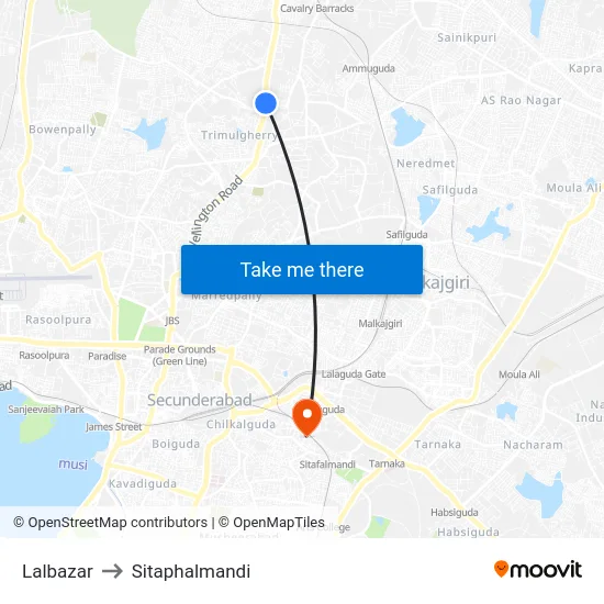 Lalbazar to Sitaphalmandi map