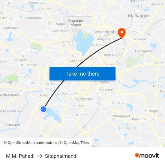 M.M. Pahadi to Sitaphalmandi map