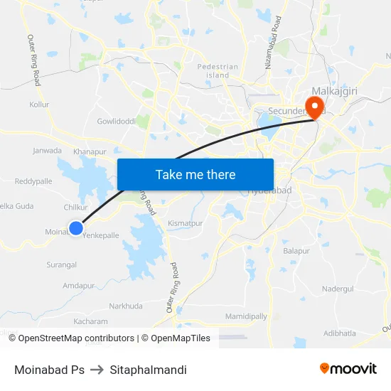 Moinabad Ps to Sitaphalmandi map
