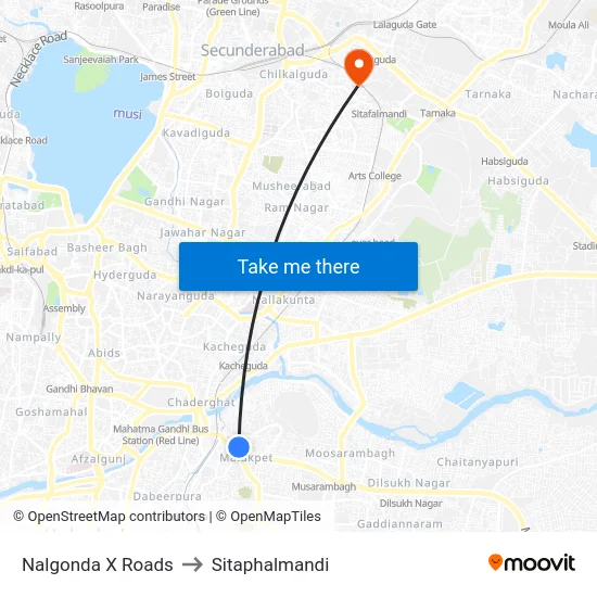 Nalgonda X Roads to Sitaphalmandi map