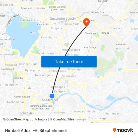 Nimboli Adda to Sitaphalmandi map
