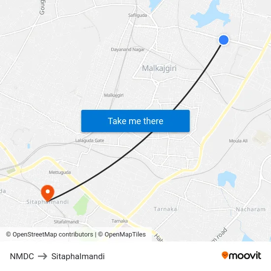 NMDC to Sitaphalmandi map