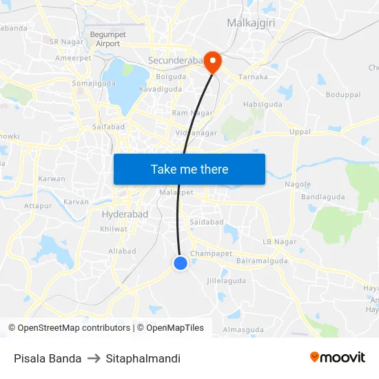 Pisala Banda to Sitaphalmandi map
