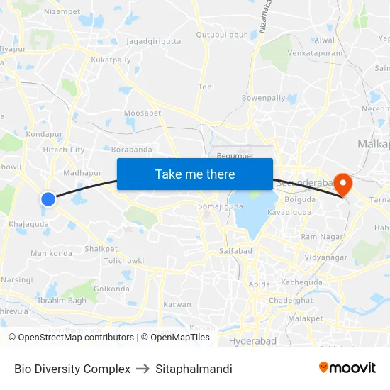 Bio Diversity Complex to Sitaphalmandi map