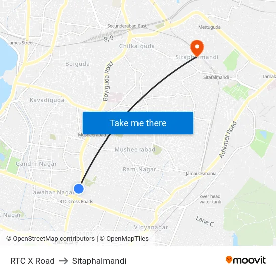 RTC X Road to Sitaphalmandi map