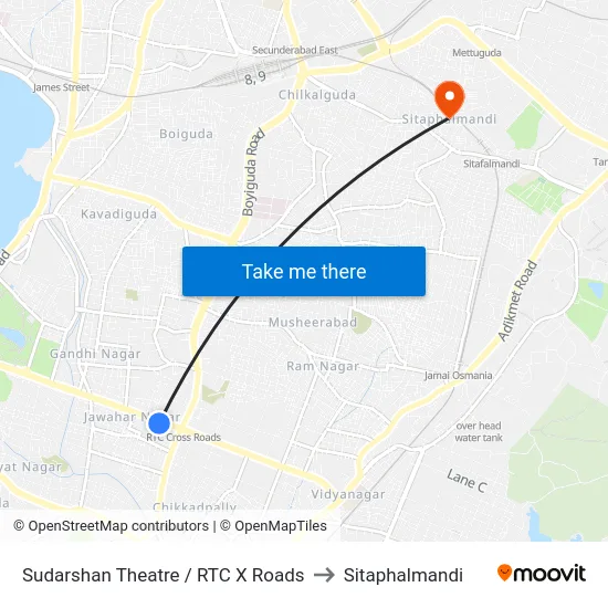 Sudarshan Theatre / RTC X Roads to Sitaphalmandi map