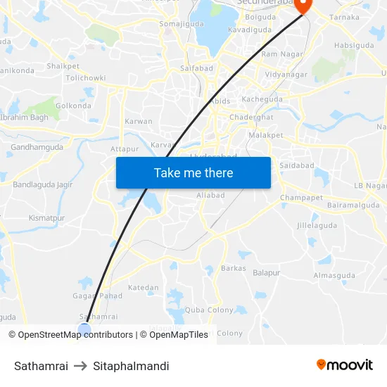 Sathamrai to Sitaphalmandi map