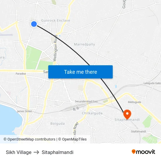 Sikh Village to Sitaphalmandi map