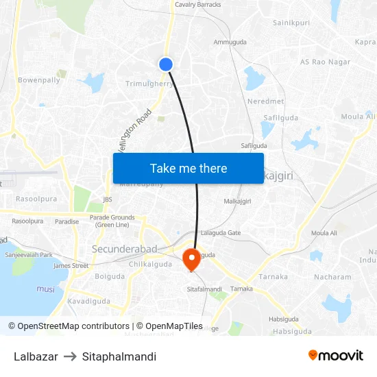 Lalbazar to Sitaphalmandi map