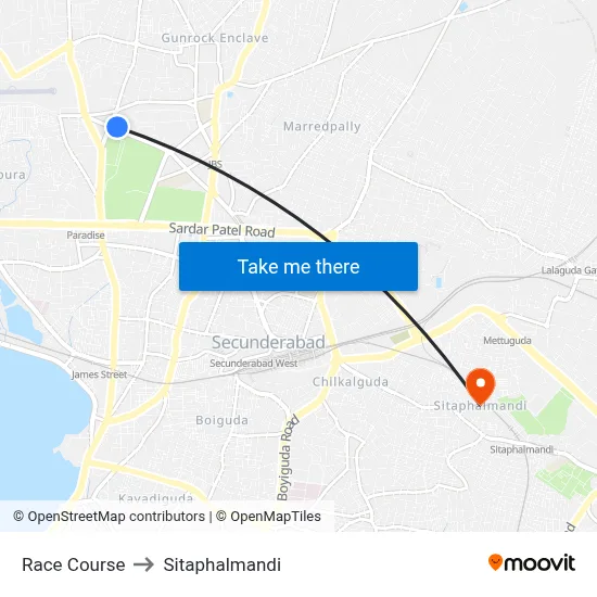 Race Course to Sitaphalmandi map