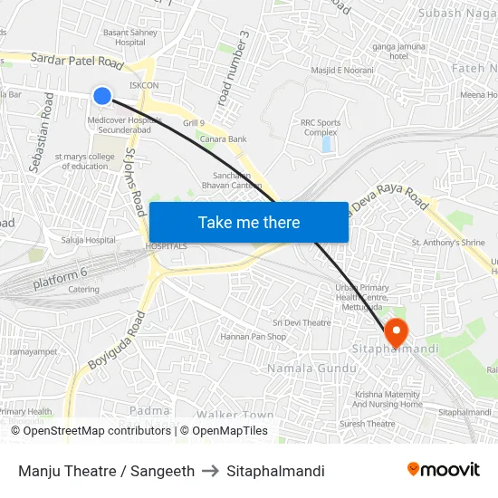 Manju Theatre / Sangeeth to Sitaphalmandi map