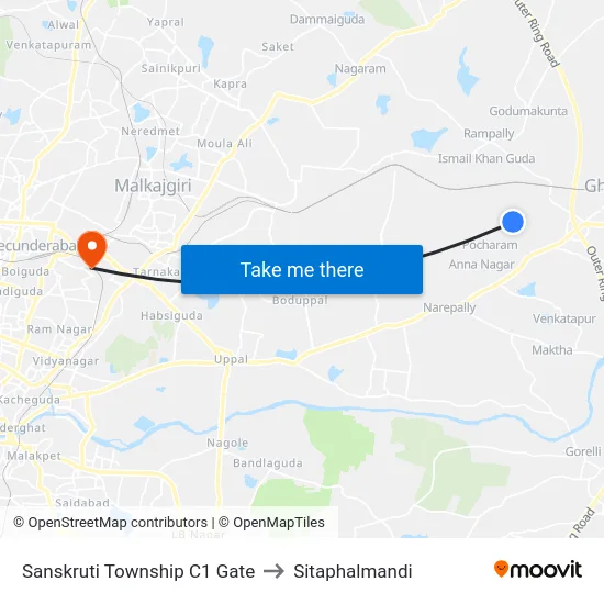 Sanskruti Township C1 Gate to Sitaphalmandi map