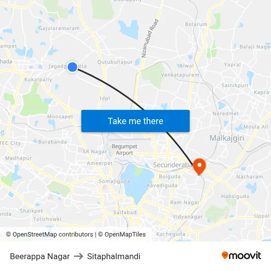 Beerappa Nagar to Sitaphalmandi map