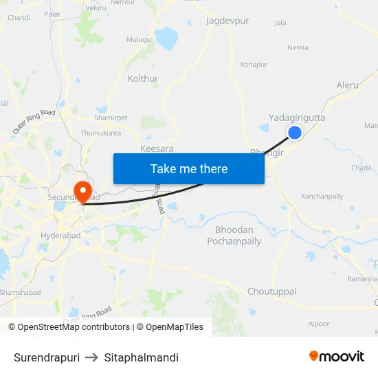 Surendrapuri to Sitaphalmandi map