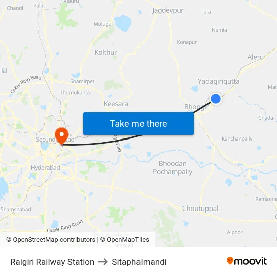 Raigiri Railway Station to Sitaphalmandi map