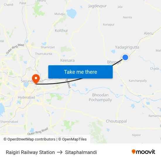 Raigiri Railway Station to Sitaphalmandi map