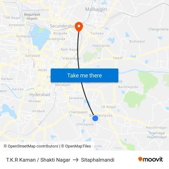 T.K.R Kaman / Shakti Nagar to Sitaphalmandi map
