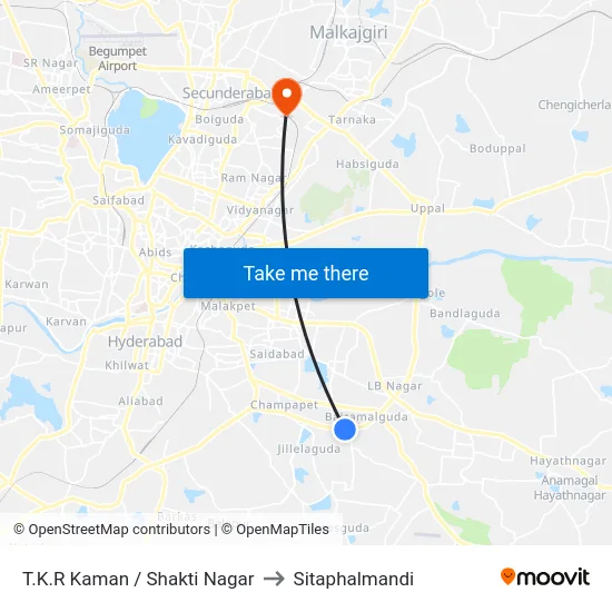 T.K.R Kaman / Shakti Nagar to Sitaphalmandi map