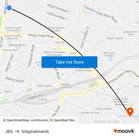 JBS to Sitaphalmandi map