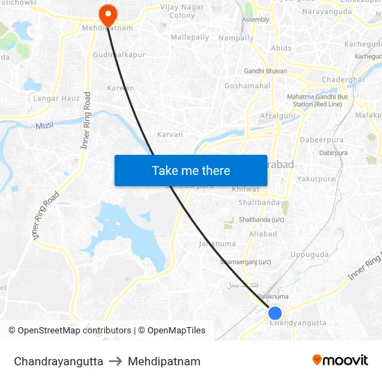 Chandrayangutta to Mehdipatnam map