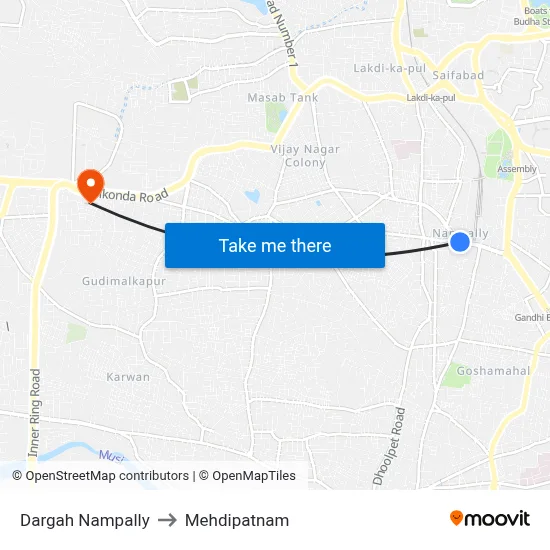 Dargah Nampally to Mehdipatnam map