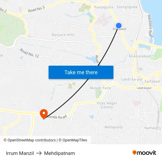 Irrum Manzil to Mehdipatnam map