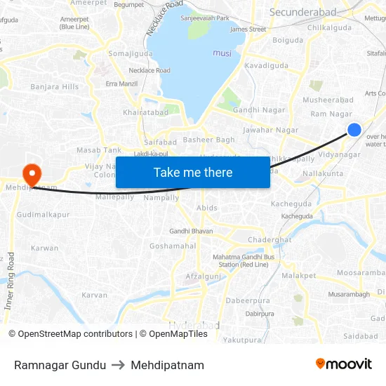Ramnagar Gundu to Mehdipatnam map