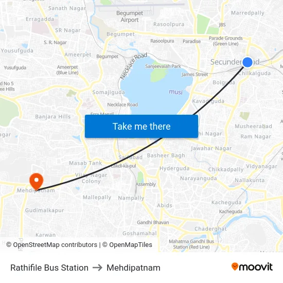 Rathifile Bus Station to Mehdipatnam map