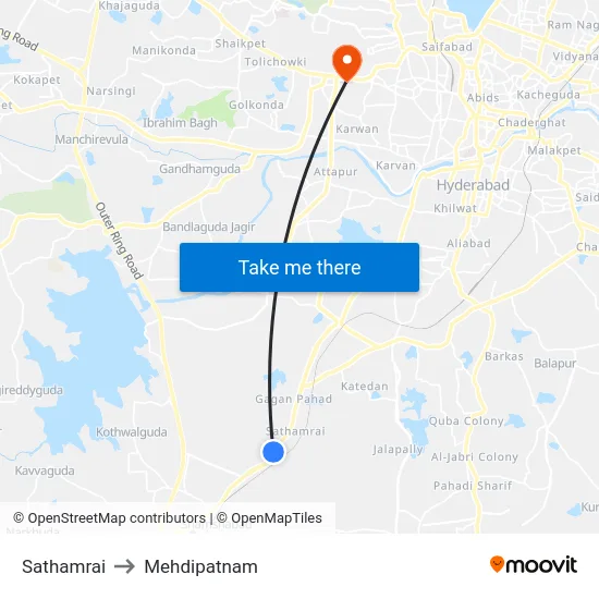 Sathamrai to Mehdipatnam map