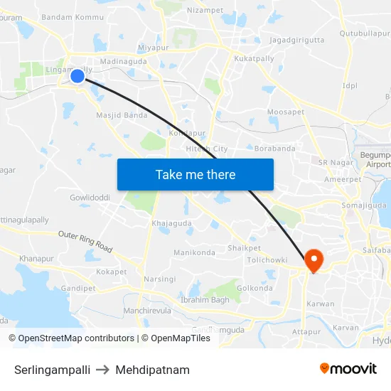 Serlingampalli to Mehdipatnam map