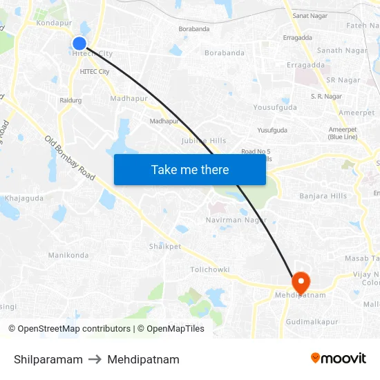 Shilparamam to Mehdipatnam map