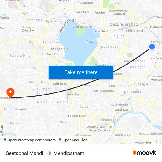 Seetaphal Mandi to Mehdipatnam map